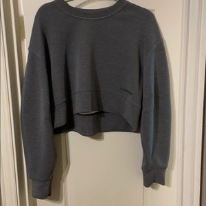 Lululemon cropped super soft gray pullover.Size 12